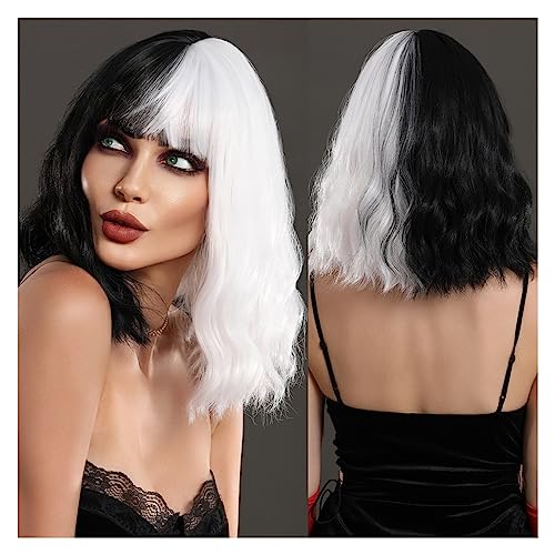 Perücken für Frauen Highlight Silbrige Bob-Perücken, synthetisches Haar, hitzebeständig, kurzes glattes Haar, Bob-Perücke for Frauen, tägliche Cosplay-Lolita-Perücke für den täglichen Gebrauch (Color von GRFIT