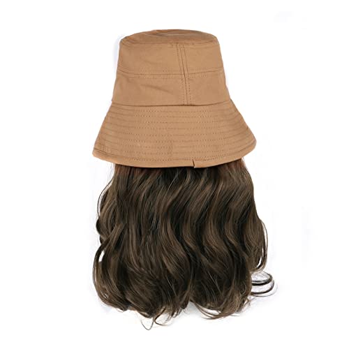 Perückenkappen Sommer Mode Round Hut Haar Perücke (Color : C, Size : 14inches) von GRFIT