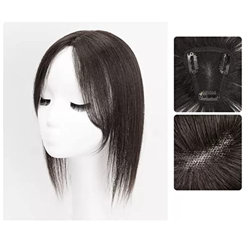 Synthetische Perücke Perücke Mädchen Kopf Patch Weißes Haar Echthaar Dünn Flauschig Erhöhen Sie das Haarvolumen Perücke Stück Cosplay Perücke (Color : 03-(7-8)30CM-black) von GRFIT