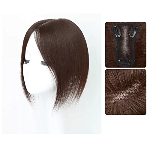 Synthetische Perücke Perücke Mädchen Kopf Patch Weißes Haar Echthaar Dünn Flauschig Erhöhen Sie das Haarvolumen Perücke Stück Cosplay Perücke (Color : 10-(8-12)25CM-chestnut-brown) von GRFIT