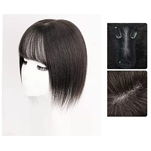 Synthetische Perücke Perücke Mädchen Kopf Patch Weißes Haar Echthaar Dünn Flauschig Erhöhen Sie das Haarvolumen Perücke Stück Cosplay Perücke (Color : 13-(8-12)30CM-black) von GRFIT