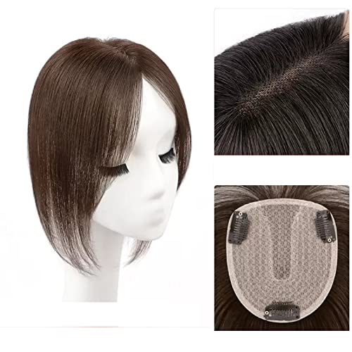 Synthetische Perücke Pony Perücke Stück Voll Echthaar Patch Fluffy Erhöhen Sie das Haarvolumen Flauschige Abdeckung Graues Haar Cosplay Perücke (Color : 08-(10-12)30CM-brown) von GRFIT