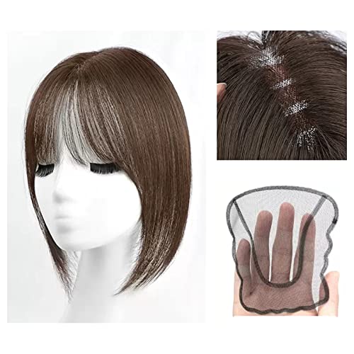 Synthetische Perücke Pony Perücke Stück Voll Echthaar Patch Fluffy Erhöhen Sie das Haarvolumen Flauschige Abdeckung Graues Haar Cosplay Perücke (Color : 12-(13-12)30CM-brown) von GRFIT