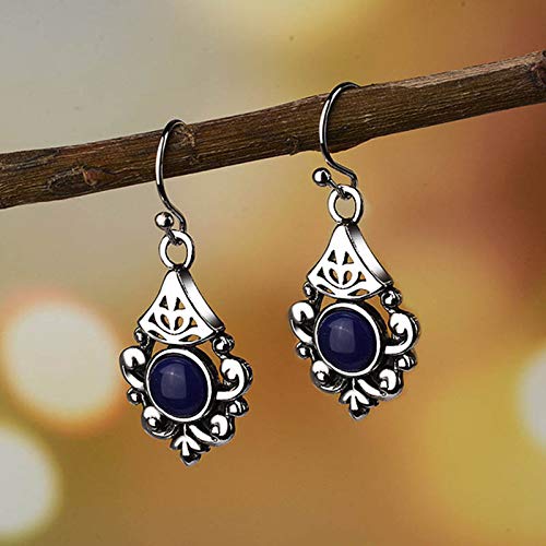 GRGFG Tropfen Ohrringe Für Frauen,Vintage 925 Silber Lapis Dangle Ohrringe Hypoallergen Lightweight Drop Anhänger Schmuck Ohrringe Für Frauen Mädchen Party Hochzeit von GRGFG