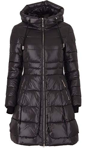 GRIMADA 6M119M Damen Wintermantel TARORE mit Kapuze (34, Schwarz) von GRIMADA