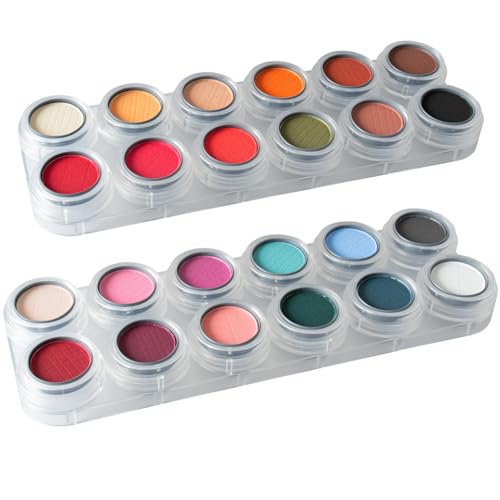 GRIMAS Lidschatten/Rouge Palette FK, 24x2g professionelle Eyeshadow-Farben, breite Auswahl kräftiger Töne, Allround-Set für Alltag, Bühne, Bodypainting GRIMAS Lidschatten/Rouge Palette FK, 24x2g professionelle Eyeshadow-Farben, breite Auswahl kräftiger Töne, Allround-Set für Alltag, Bühne, Bodypainting von GRIMAS