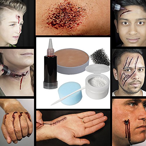 Grimas Wunden-Modellier-Set zum professionellen Schminken und Modellieren von Schnitten, Schüssen und sonstigen Verletzungen von GRIMAS