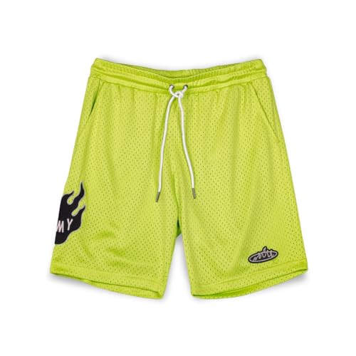 PANTALÓN Corto Grimey Cloven Tongues MESH - FLUOR Lime Summer 23 von GRIMEY