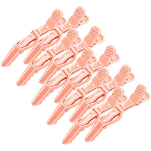 Haarspangen für Frauen, 10 Stück, professionelle Krokodilklemmen für Haare, Haarspangen zum Stylen, Haarstyling-Clips, Aligator-Clips, Salon-Haarspangen, Kunststoff-Haarspangen (Orange) von GRIMSON