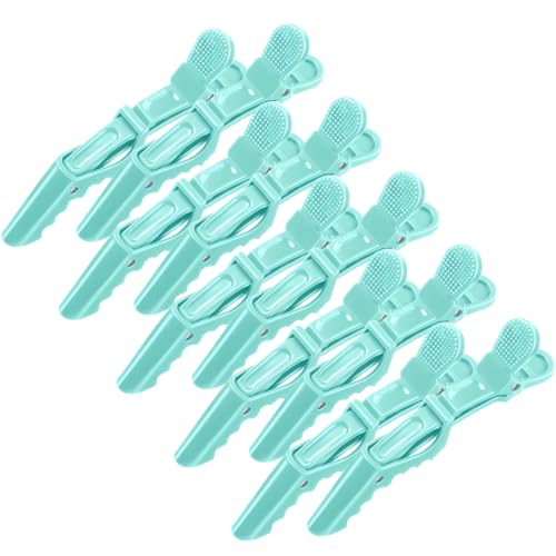 Haarspangen für Frauen, 10 Stück, professionelle Krokodilklemmen für Haare, Haarspangen zum Stylen, Haarstyling-Clips, Aligator-Clips, Salon-Haarspangen, Kunststoff-Haarspangen (grün) von GRIMSON