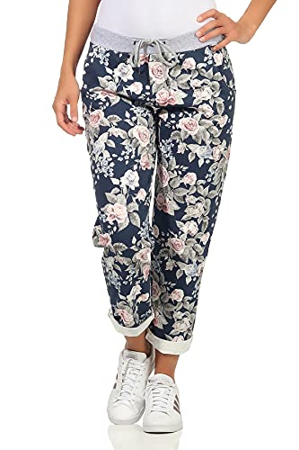 GRINGO Damen Sweatpants Boyfriend Jogginghose Freizeithose Sport One Size (Rose blau) von GRINGO