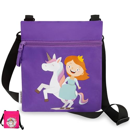 GRINSEZWERGE Umhängetasche für Mädchen | Kinder Schultertasche | Kinderhandtasche | Damen Handtasche | Tasche Top Model Geschenk für Mädchen | Kosmetiktasche Prinzessin von GRINSEZWERGE