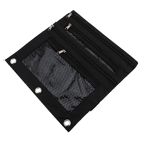 GRIRIW 2 Stück Schreibwarentaschen Reißverschlusstaschen, Netztaschen Tuch Büro briefpapier Set schreibwaren Set Pen Pouch Federmäppchen mit 3 Ringen Bleistifthalter Oxford-Stoff Black GRIRIW 2 Stück Schreibwarentaschen Reißverschlusstaschen, Netztaschen Tuch Büro briefpapier Set schreibwaren Set Pen Pouch Federmäppchen mit 3 Ringen Bleistifthalter Oxford-Stoff Black von GRIRIW
