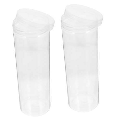 GRIRIW 2 Stück Transparente Stiftebox Kunststoff Stiftaufbewahrung mit Deckel Kleine Leere Federmäppchen für Kugelschreiber Bleistifte Schüler Bürobedarf Tragbare Pen Cases von GRIRIW