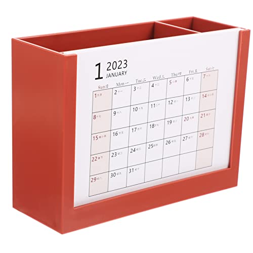 GRIRIW 2023 Tageskalender Make-up-pinselhalter Schreibwaren-Organizer Kalender Stifthalter Bleistifthalter Stifthalter Tasse Tischkalender Stiftbecher P.s Schreibtisch Büro Desktop-Box von GRIRIW