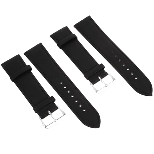GRIRIW 2er Set Schwarze Mode Uhrenarmbänder Aus Kunstleder 20 Mm Und Verstellbare Armbänder Für Herren Und Damen Klassisches Design Ideales Ersatzband Für Uhren von GRIRIW