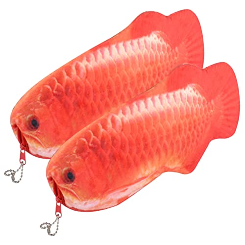 GRIRIW 2stücke Plüsch Federmäppchen Im Cartoon Fisch Design Großer Stauraum Für Schülerbedarf Weiches Material Vielseitig Einsetzbar Als Stiftemappe Oder Kosmetiktasche von GRIRIW