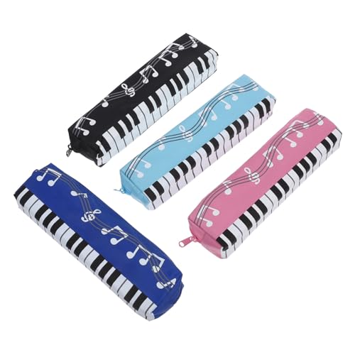 GRIRIW 4 Stück Teiliges Federmäppchen für Mädchen Bleistiftetui Schwarz Blau Hellblau für Schüler mit Glattem Reißverschluss und Viel Stauraum von GRIRIW