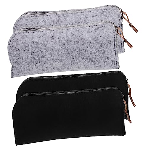 GRIRIW 4stücke Dokumententasche Mit Reißverschluss Filz-federmäppchen Organizer-schreibwarenetui Tragbare Aufbewahrungstasche Praktische Aufbewahrungstasche Großes Fassungsvermögen von GRIRIW