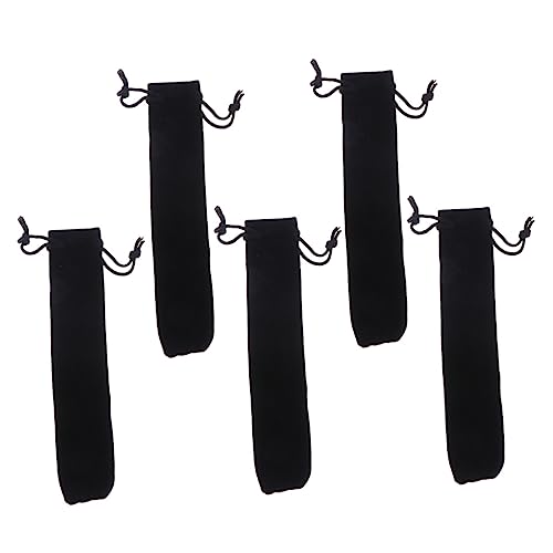GRIRIW 5 Stück Teiliges Stiftetui mit Kordelzug Schwarzes Pen Sleeve für College Büro Alltag als zu Besonderen Anlässen von GRIRIW