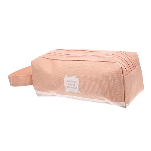 GRIRIW Doppelter Bleistiftbeutel aus Oxford Praktischer Handheld Stiftbeutel mit Großem Volumen für Lehrer und Büroangestellte Reißverschluss von GRIRIW