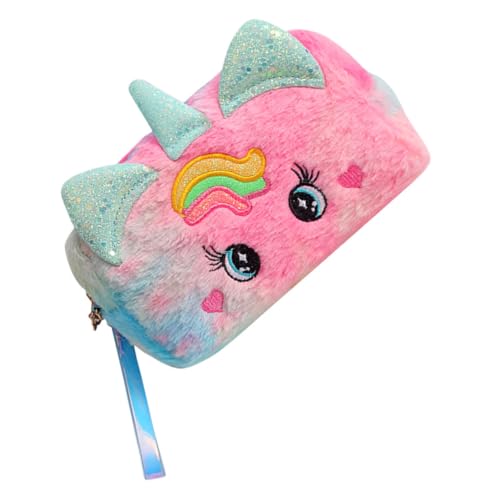 GRIRIW Tragbare Kosmetiktasche für Reisen Plüsch Farbenfroh Mehrzweck Stiftetasche Kosmetiktasche mit Reißverschluss Organizer für Damen von GRIRIW