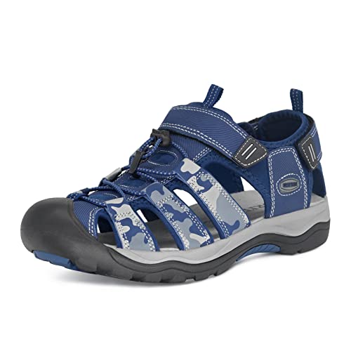 GRITION Herren Wandersandale Outdoor trekking sandalen, Geschlossene Zehe Sommer Sport Athletic Sandale, Fischer Strand Sandalen 44eu blue von GRITION