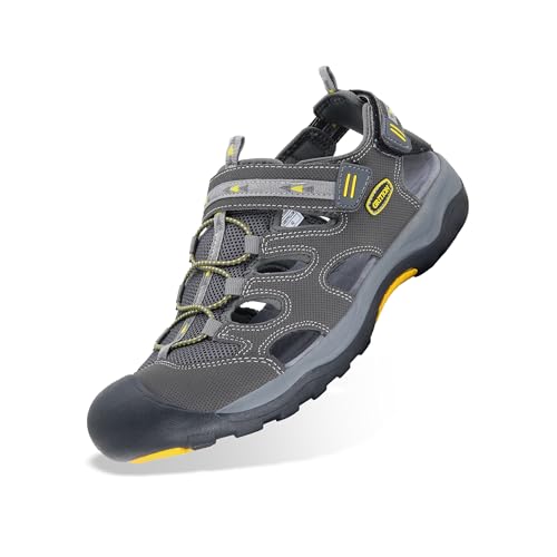 GRITION Herren-Wandersandalen 41EU/8.5US Grau/Gelb 2340 von GRITION