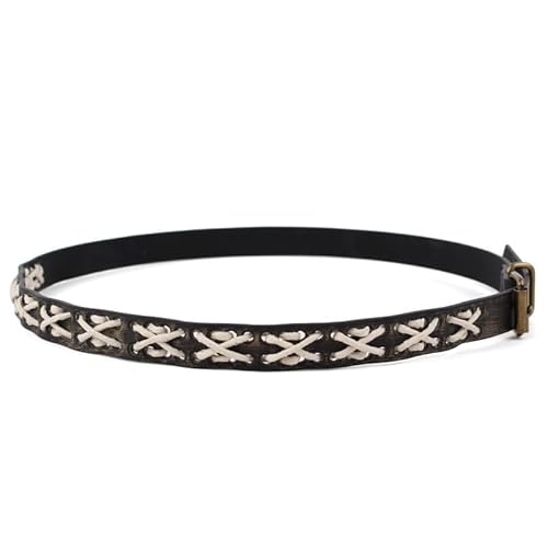 GRNUS Westernhutband für Herren, PU-Leder, Cowboyhut-Band für Damen, Hutband für Fedora, Panamahut (US, Alpha, Einheitsgröße, Weiß) von GRNUS
