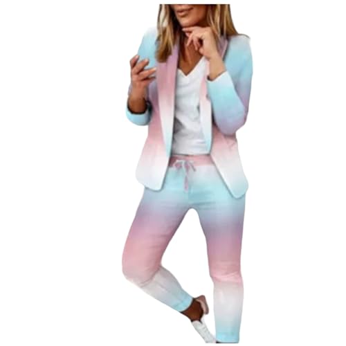 GROBTE Damen 2 Stück Casual Blazer Anzüge Business Outfits Dressy Open Front Langarm Arbeit Büro Jacken Hose Anzüge von GROBTE