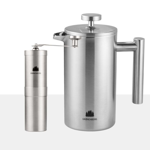 GROENENBERG Kaffee Spar Set 1 | French Press Thermo (3 Größen) + Kaffeemühle von GROENENBERG