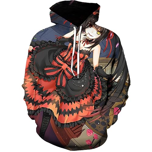 GROGG 3D Date EIN Live Kurumi Tokisaki Albtraum Deto-A-Raibu Cartoon Hoodie Männer Hübsche Langarm Sweatshirt Sinn Für Design Casual-color02||M von GROGG