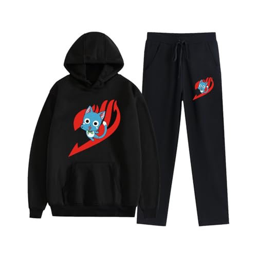 GROGG Fairy Tail Hoodie Und Jogger Hosen Set Japanische Anime Erza Scarlet Casual Trainingsanzug Zweiteiliges Set Für Unisex-color10||L von GROGG