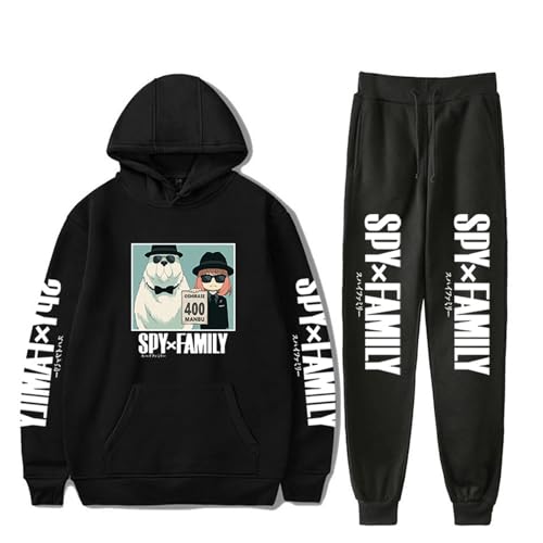 GROGG Spy X Family Loid Forger Hoodie Mit Hosen 2 Pieces/Set Streetwear Yor Forger Langarm Sweatshirt Anya Forger Harem Hose-color04||L von GROGG