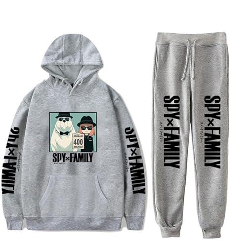 GROGG Spy X Family Loid Forger Hoodie Mit Hosen 2 Pieces/Set Streetwear Yor Forger Langarm Sweatshirt Anya Forger Harem Hose-color05||XXL von GROGG