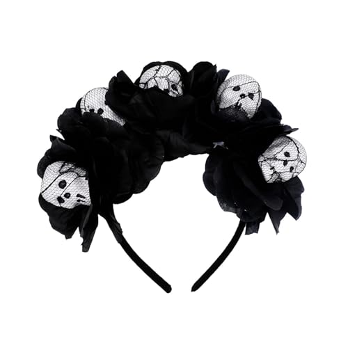 GRONGU Zarte Halloween-Totenkopf-Haarbänder, Party-Dekoration für Mädchen und Damen, Foto-Requisiten, Erwachsenen-Stirnbänder für Frauen von GRONGU