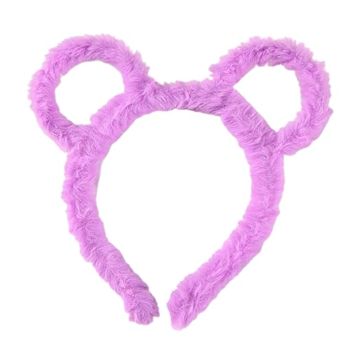 Koreanische Frauen Winter Dicke Plüsch Stirnband Nette Runde Maus Bär Ohren Haar Hoop Candy Farbe Make Up Metall Bandana Geschenke Stirnbänder Für Kinder Mädchen Bulk von GRONGU