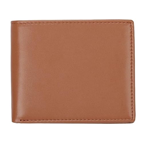 Stilvolle und kurze Brieftasche für Herren, Kreditkartenhalter, blockierende Bifold Brieftaschen, einfacher Stil, Münzgeldbörse, Business-Geschenk, PU-Brieftasche, braun von GRONGU