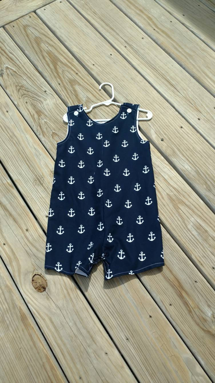 Handgemachte Anker Jon Jon Nautical Baby Outfit Für Jungen von GROOVYGURLZ