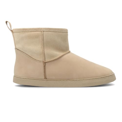 GROUNDIES Cozy Boot Low / 2.0 Women - gefütterter Damen Barfußschuh/Boots (Boot Low cappucino, EU Schuhgrößensystem, Erwachsene, Numerisch, M, 37) von GROUNDIES