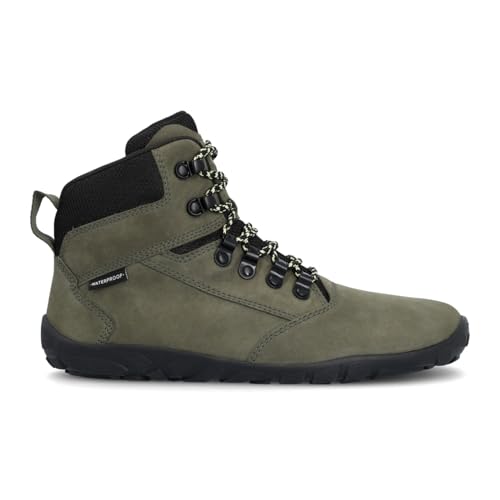 GROUNDIES Portland Men - wasserdichter Herren Barfußschuh/Wanderschuh/Wanderstiefel (khaki/lime, EU Schuhgrößensystem, Erwachsene, Numerisch, M, 42) von GROUNDIES