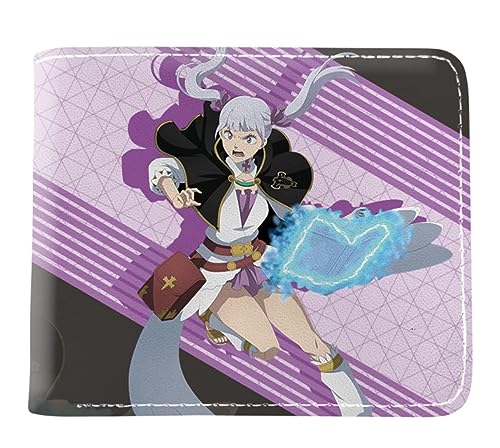 GROUSER Black Clover Bifold Wallets Asta Yuno Manga Geldbörsen Damen Yami Noell Silva Mimosa Slim Fronttasche Billfold, 04 Asta Geldbörsen, Einheitsgröße, Casual von GROUSER