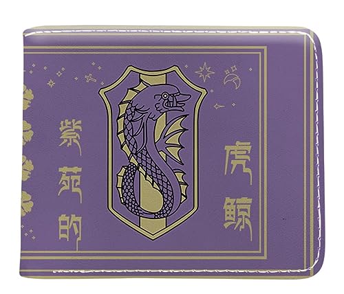 GROUSER Black Clover Manga Billfold Unisex Anime Visitenkartenhalter Mimosa Yami Asta Wasserdicht PU Leder Bifold Brieftaschen, violett, Einheitsgröße, Casual von GROUSER