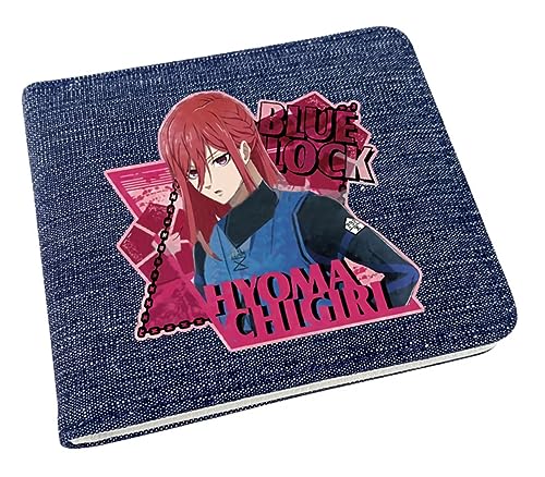 GROUSER Bluelock Anime Bifold Wallets Isagi Yoichi Kunigami Rensuke Billfold Bachira Meguru Chigiri Hyoma Blue Slim Geldbörsen, Chigiri Hyoma, Einheitsgröße, Casual von GROUSER