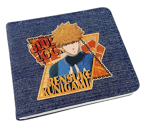 GROUSER Bluelock Anime Bifold Wallets Isagi Yoichi Kunigami Rensuke Billfold Bachira Meguru Chigiri Hyoma Blue Slim Geldbörsen, Kunigami Rensuke, Einheitsgröße, Casual von GROUSER