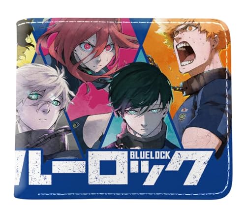 GROUSER Bluelock Anime Billfold Herren Isagi Yoichi Rin Itoshi Geldbörsen Damen Hyoma Kunigami Meguru Manga Bifold Geldbörsen, 14 Billfold, Einheitsgröße, Casual von GROUSER