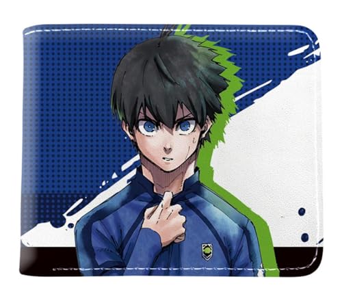 GROUSER Bluelock Anime Billfold Herren Isagi Yoichi Rin Itoshi Geldbörsen Damen Hyoma Kunigami Meguru Manga Bifold Geldbörsen, 21 Billfold, Einheitsgröße, Casual von GROUSER