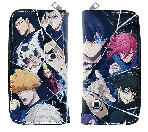 GROUSER Bluelock Anime Billfold Kunigami Bachira Slim Fronttasche Geldbörsen Manga Fußball Blue Lock Isagi Yoichi Rin Itoshi Bifold Geldbörsen, 13 Bluelock, Einheitsgröße, Casual von GROUSER