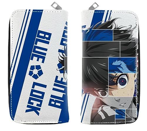 GROUSER Bluelock Anime Billfold Kunigami Bachira Slim Fronttasche Geldbörsen Manga Fußball Blue Lock Isagi Yoichi Rin Itoshi Bifold Geldbörsen, 14 Bluelock, Einheitsgröße, Casual von GROUSER