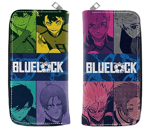 GROUSER Bluelock Anime Billfold Kunigami Bachira Slim Fronttasche Geldbörsen Manga Fußball Blue Lock Isagi Yoichi Rin Itoshi Bifold Geldbörsen, 15 Bluelock, Einheitsgröße, Casual von GROUSER